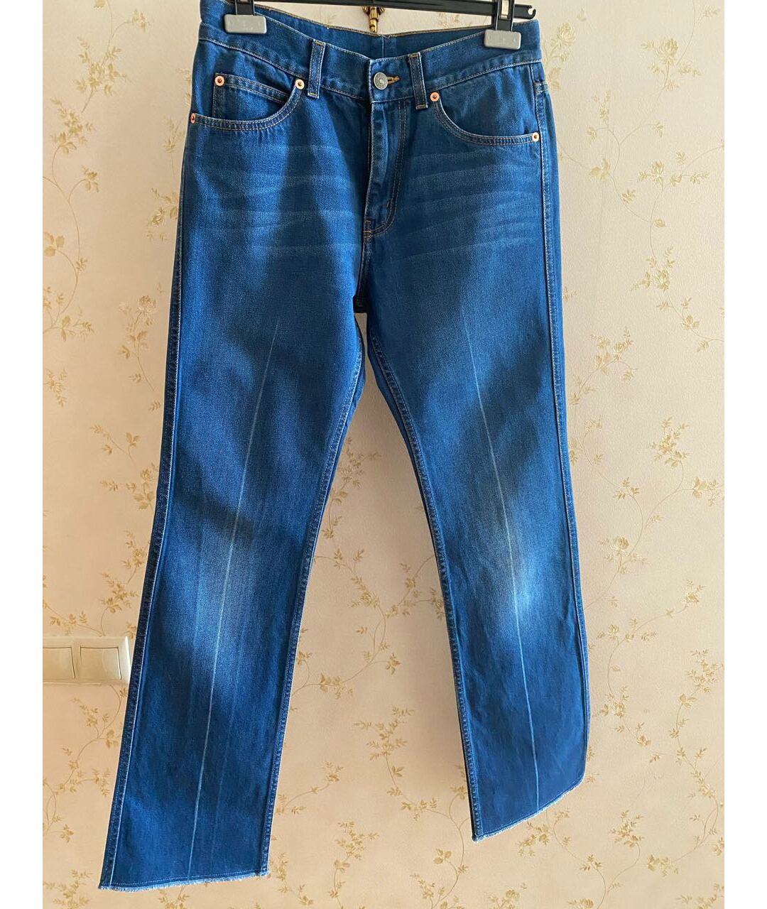 GUCCI Синие хлопковые прямые джинсы, фото 8
