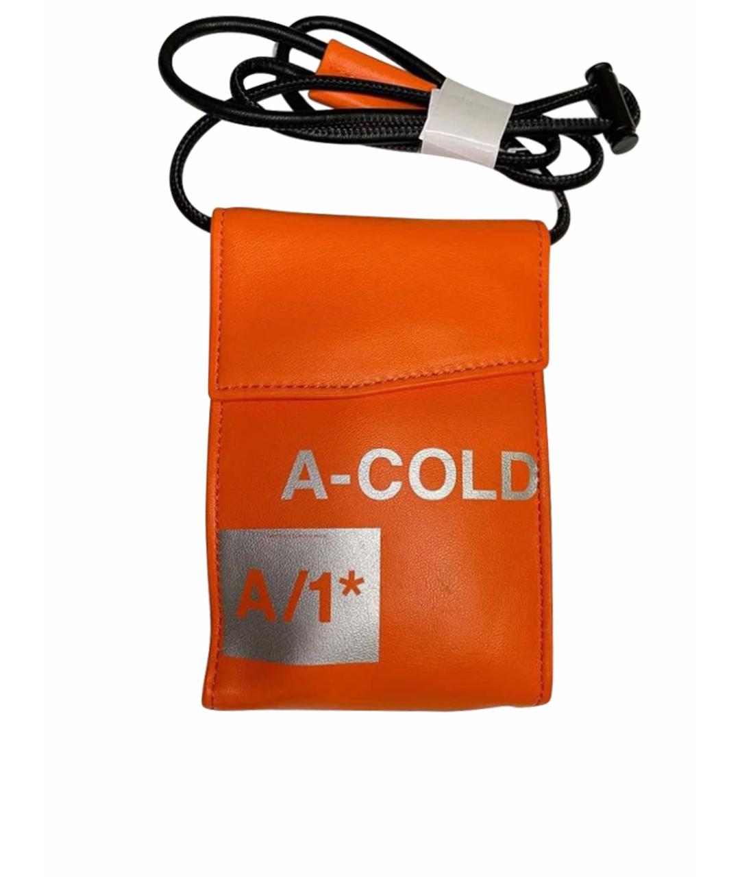 A-COLD-WALL* Оранжевая кожаная сумка на плечо, фото 1