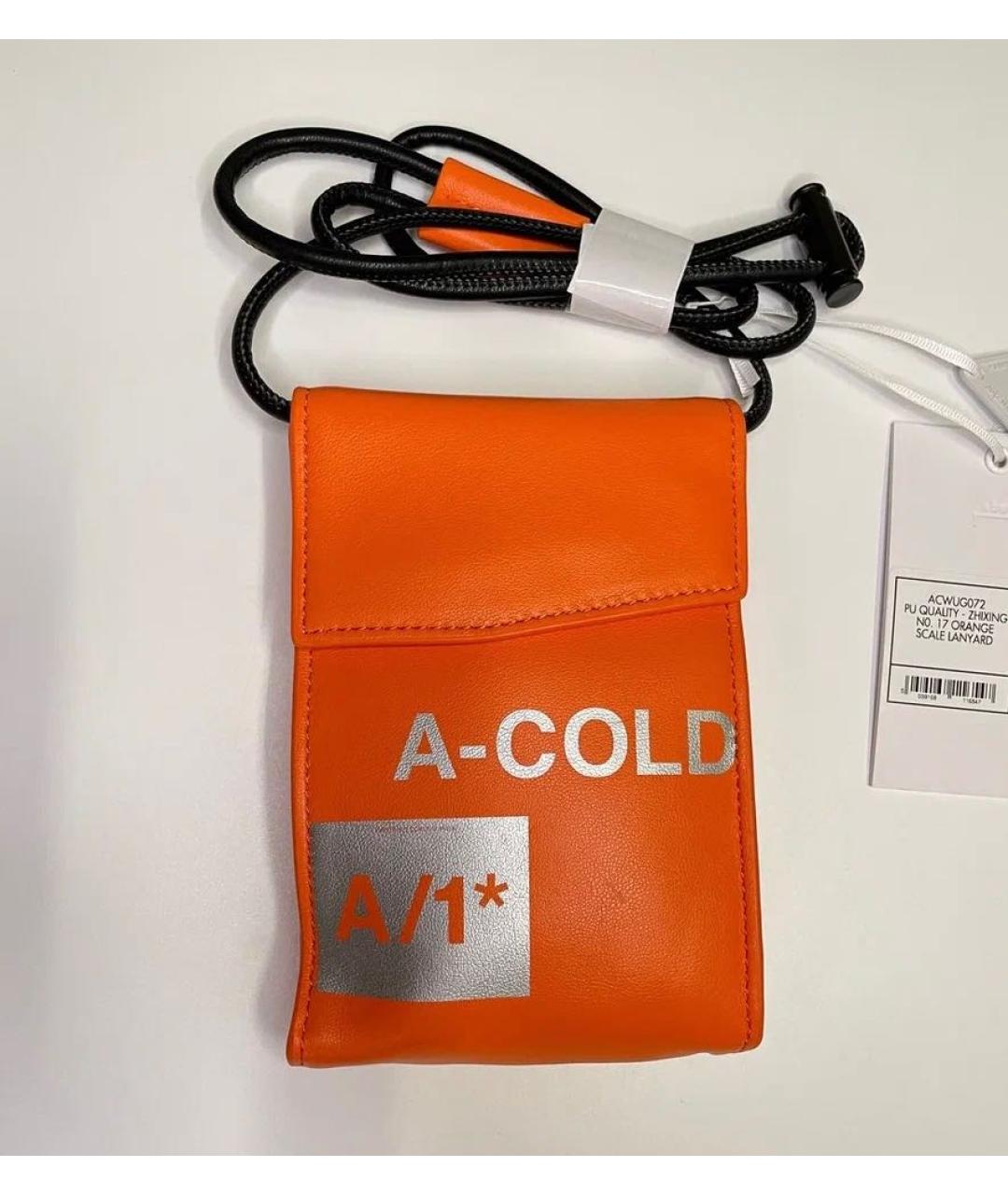 A-COLD-WALL* Оранжевая кожаная сумка на плечо, фото 7