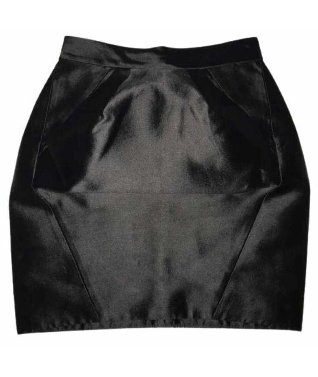 BALENCIAGA Черная шелковая юбка мини, фото 1
