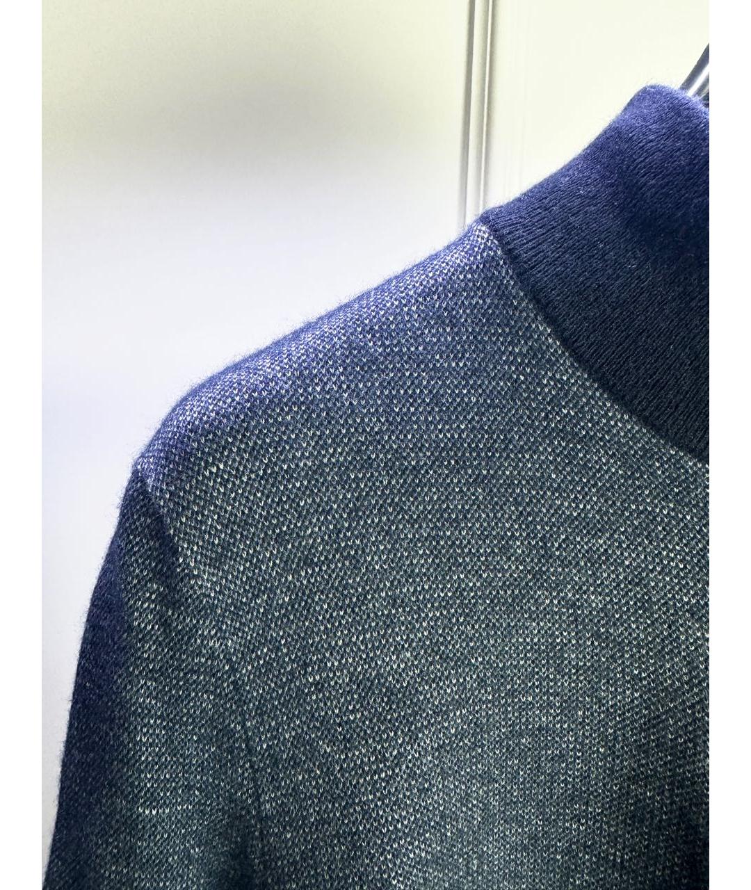 ERMENEGILDO ZEGNA Темно-синий кашемировый джемпер / свитер, фото 3
