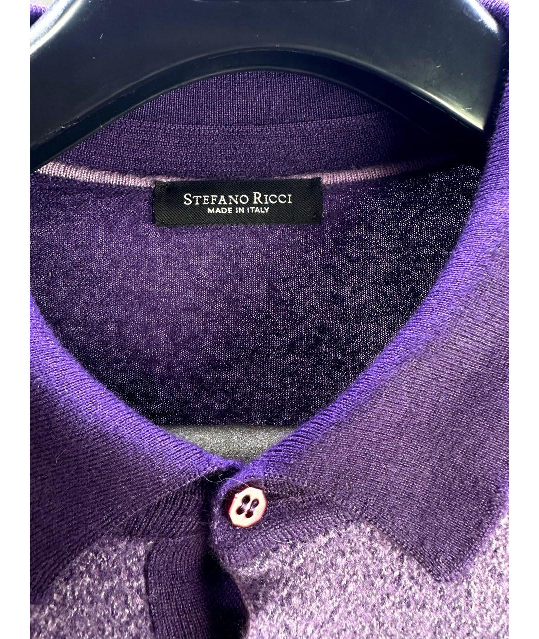 STEFANO RICCI Фиолетовое поло с длинным рукавом, фото 3