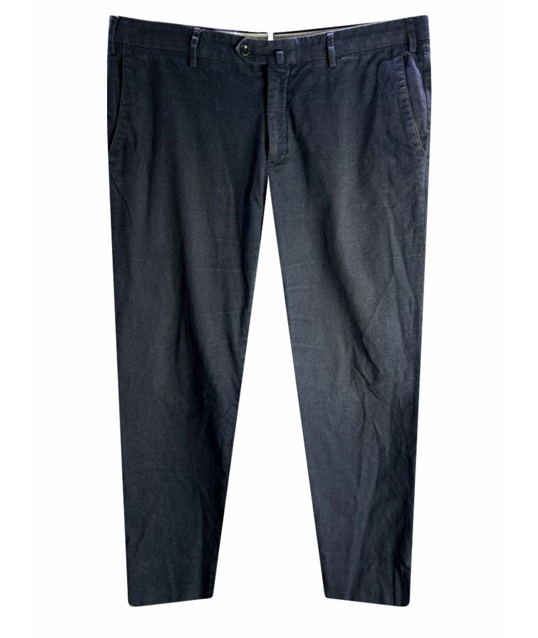LORO PIANA Темно-синие хлопковые брюки чинос, фото 1