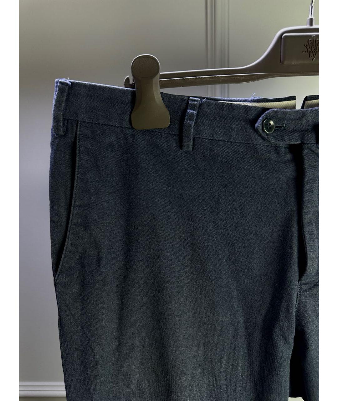 LORO PIANA Темно-синие хлопковые брюки чинос, фото 2