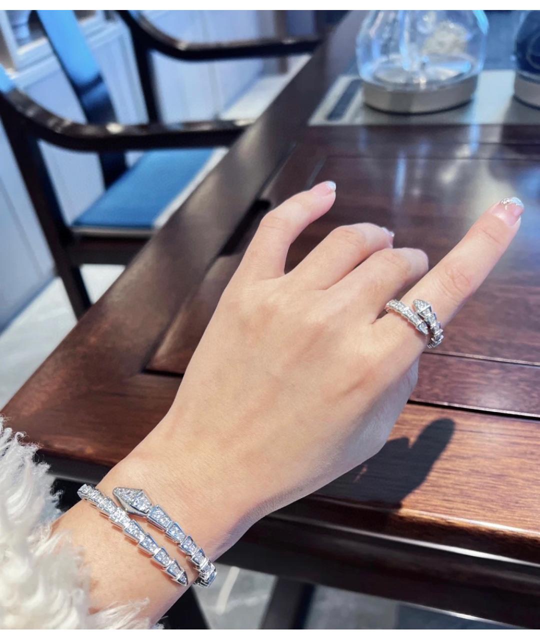 BVLGARI Серебряное кольцо из белого золота, фото 4