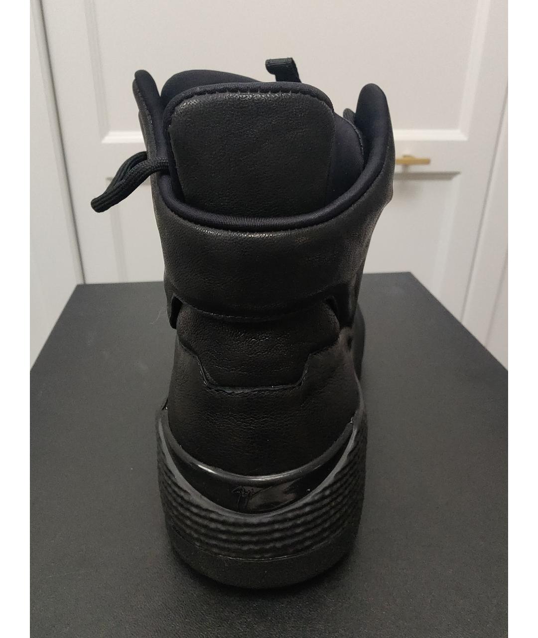 GIUSEPPE ZANOTTI DESIGN Черные высокие кроссовки / кеды, фото 4