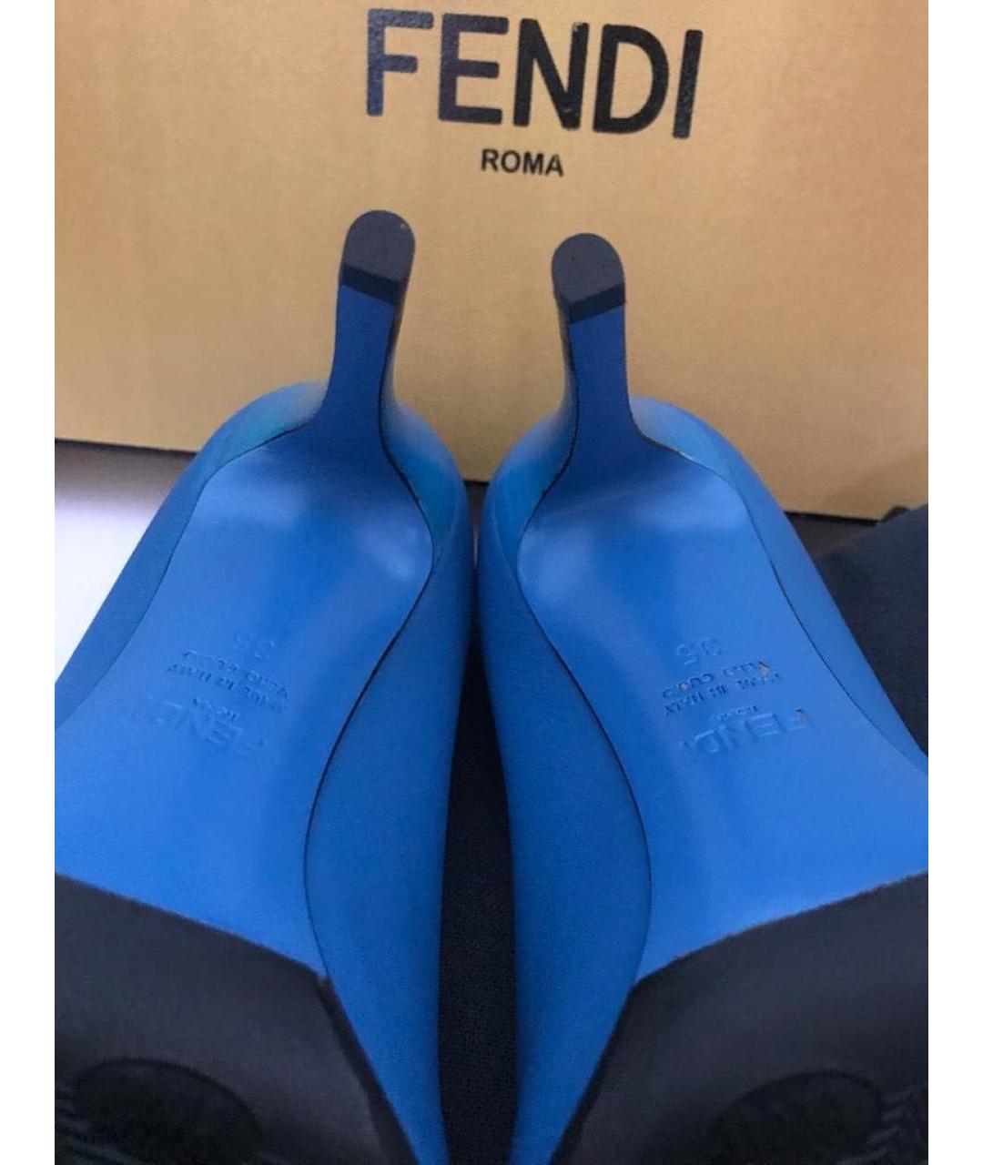 FENDI Синие кожаные туфли, фото 8