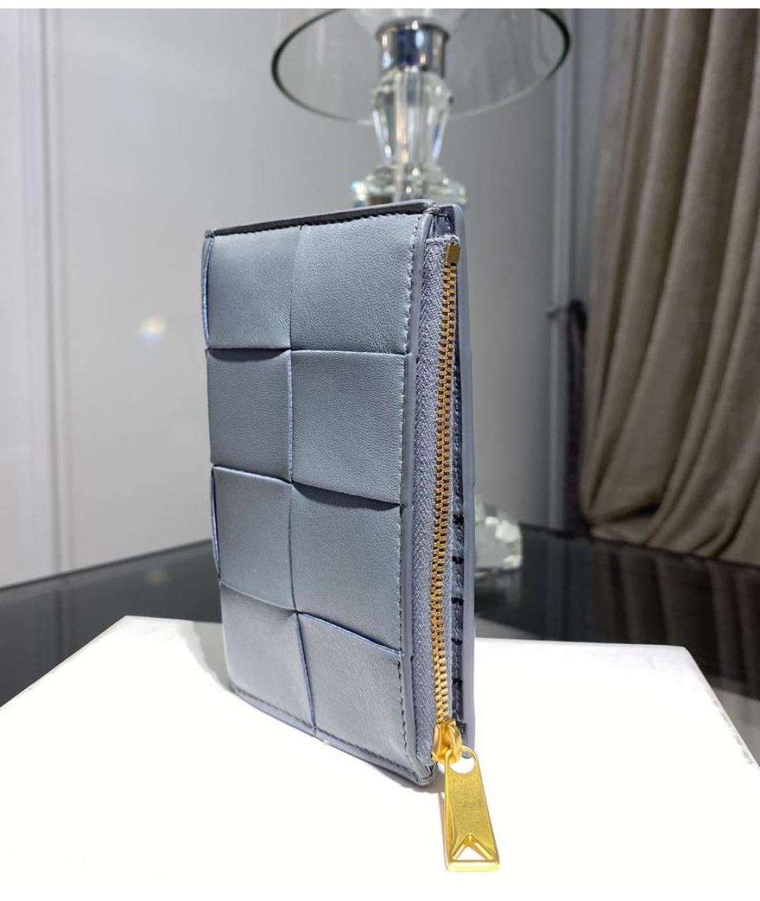 BOTTEGA VENETA Голубой кожаный кошелек, фото 3