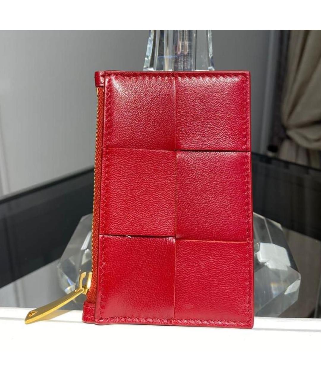 BOTTEGA VENETA Красный кожаный кошелек, фото 2
