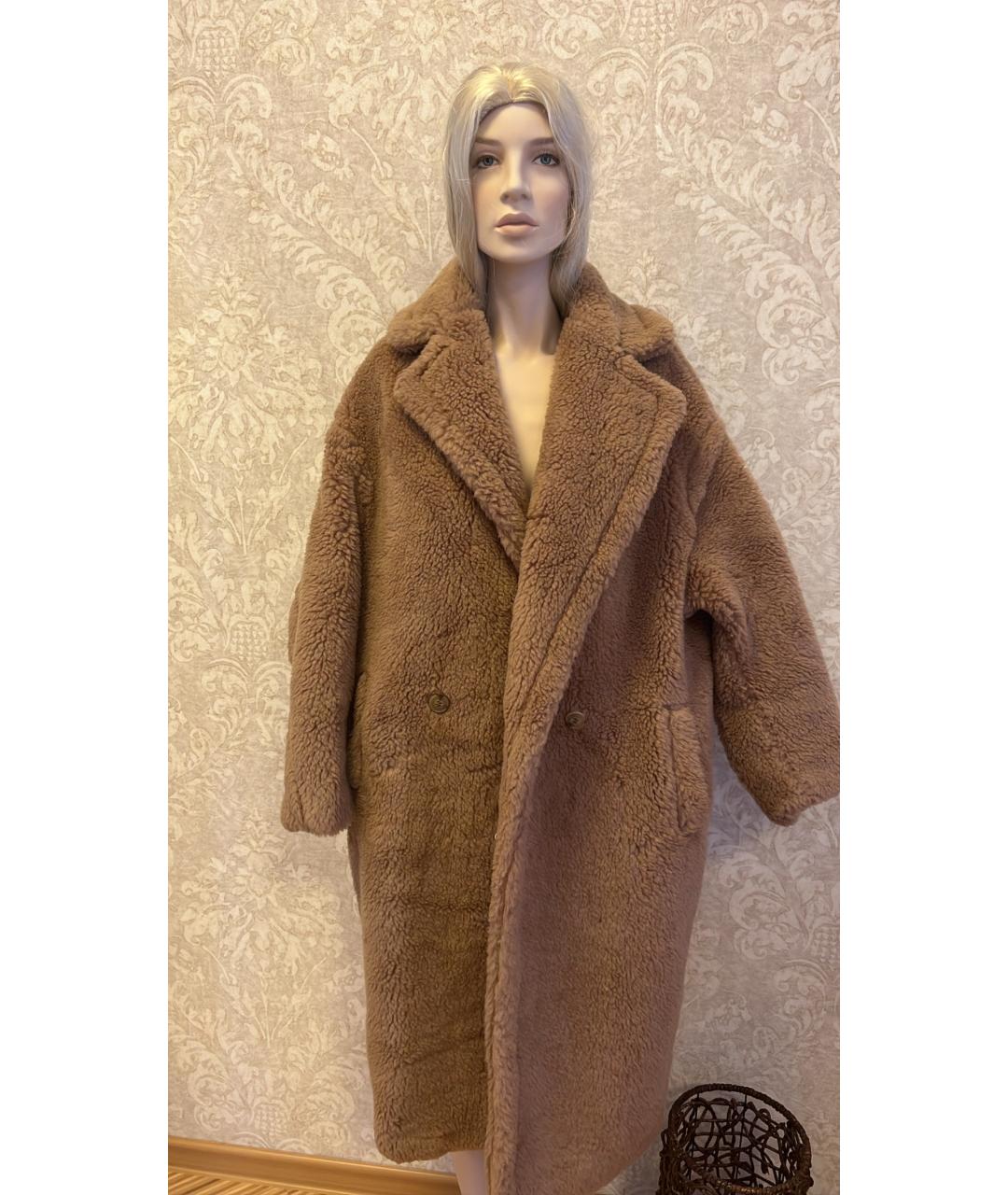 MAX MARA Бежевая шерстяная шуба, фото 3