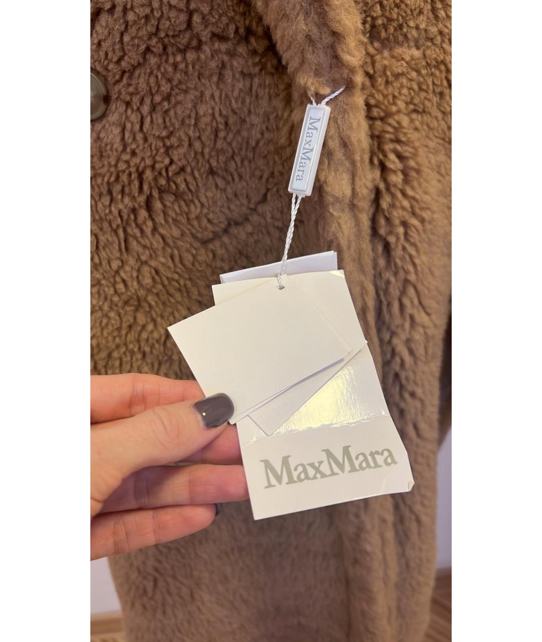 MAX MARA Бежевая шерстяная шуба, фото 4
