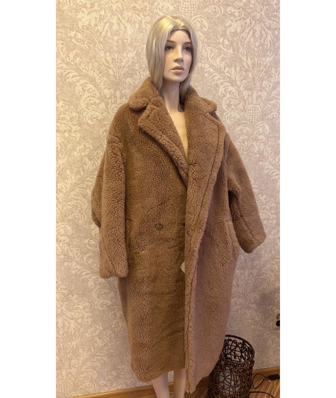 MAX MARA Бежевая шерстяная шуба, фото 2