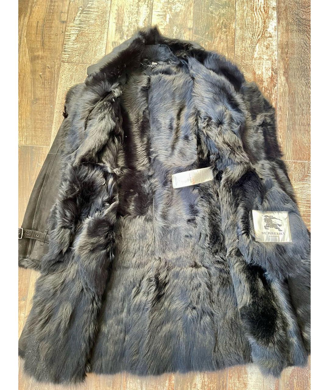 BURBERRY Черная меховая дубленка, фото 3