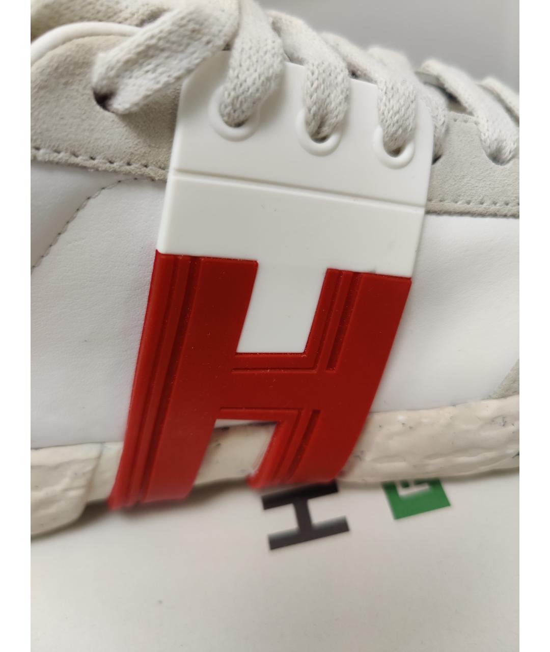 HOGAN Белые текстильные низкие кроссовки / кеды, фото 4