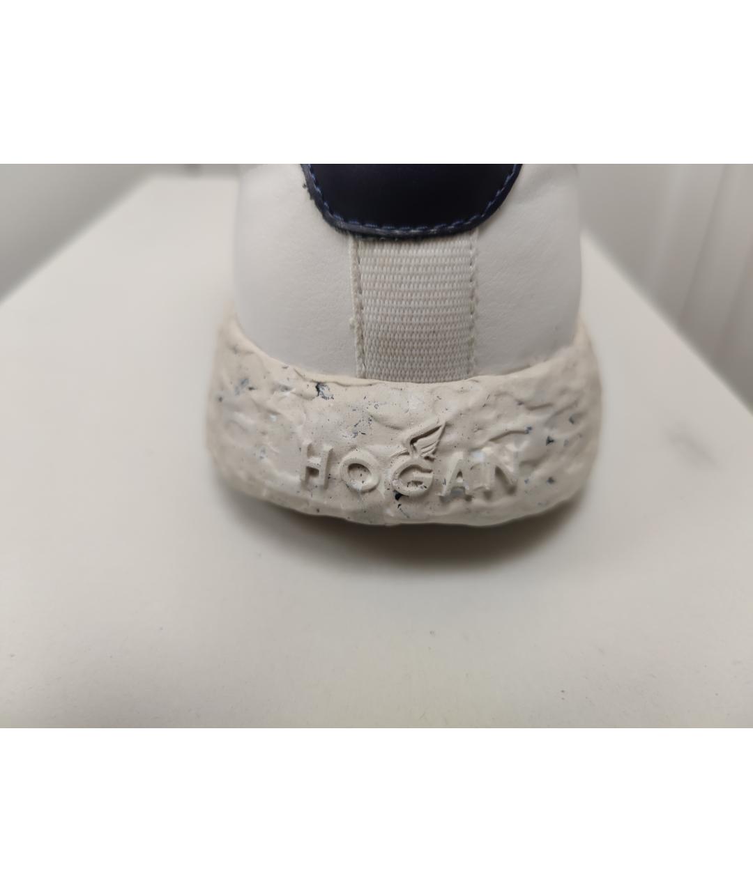 HOGAN Белые текстильные низкие кроссовки / кеды, фото 5