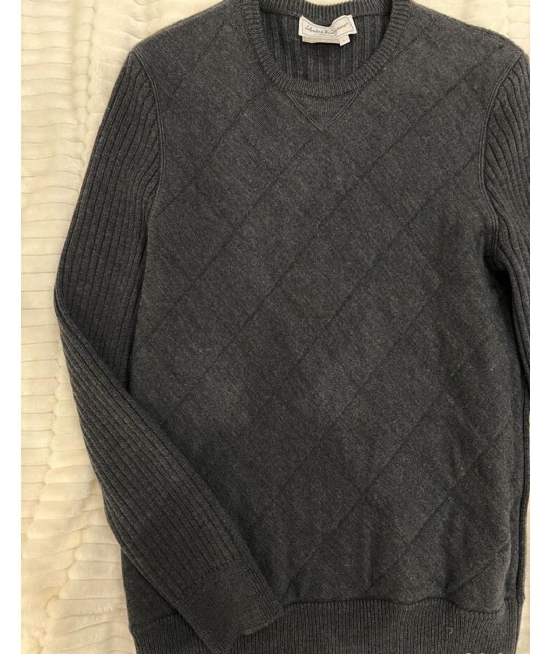 SALVATORE FERRAGAMO Антрацитовый шерстяной джемпер / свитер, фото 3