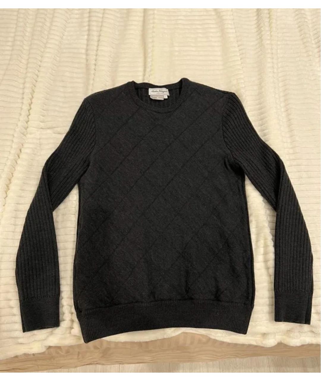SALVATORE FERRAGAMO Антрацитовый шерстяной джемпер / свитер, фото 2