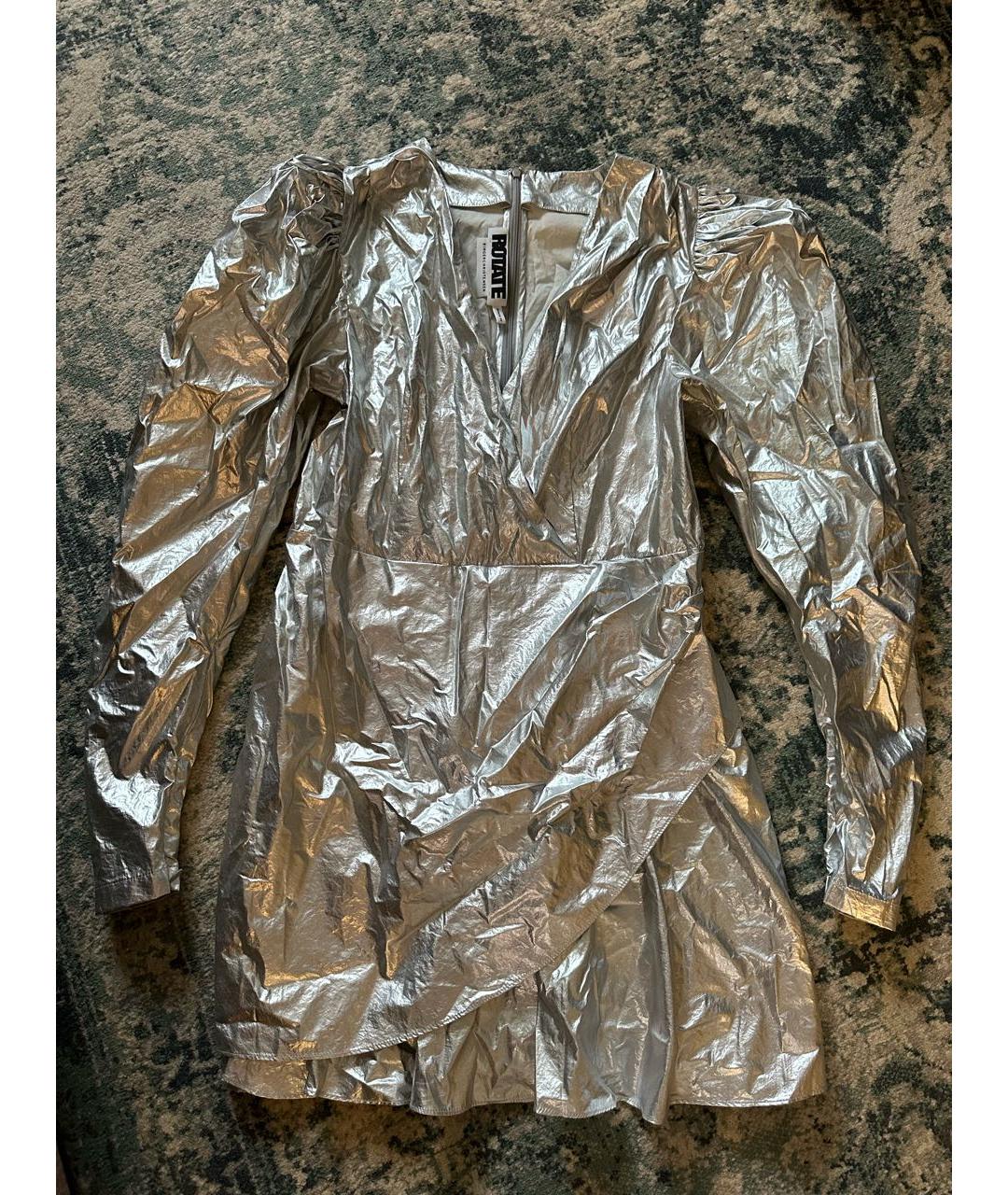 ROTATE Серебряное коктейльное платье, фото 2