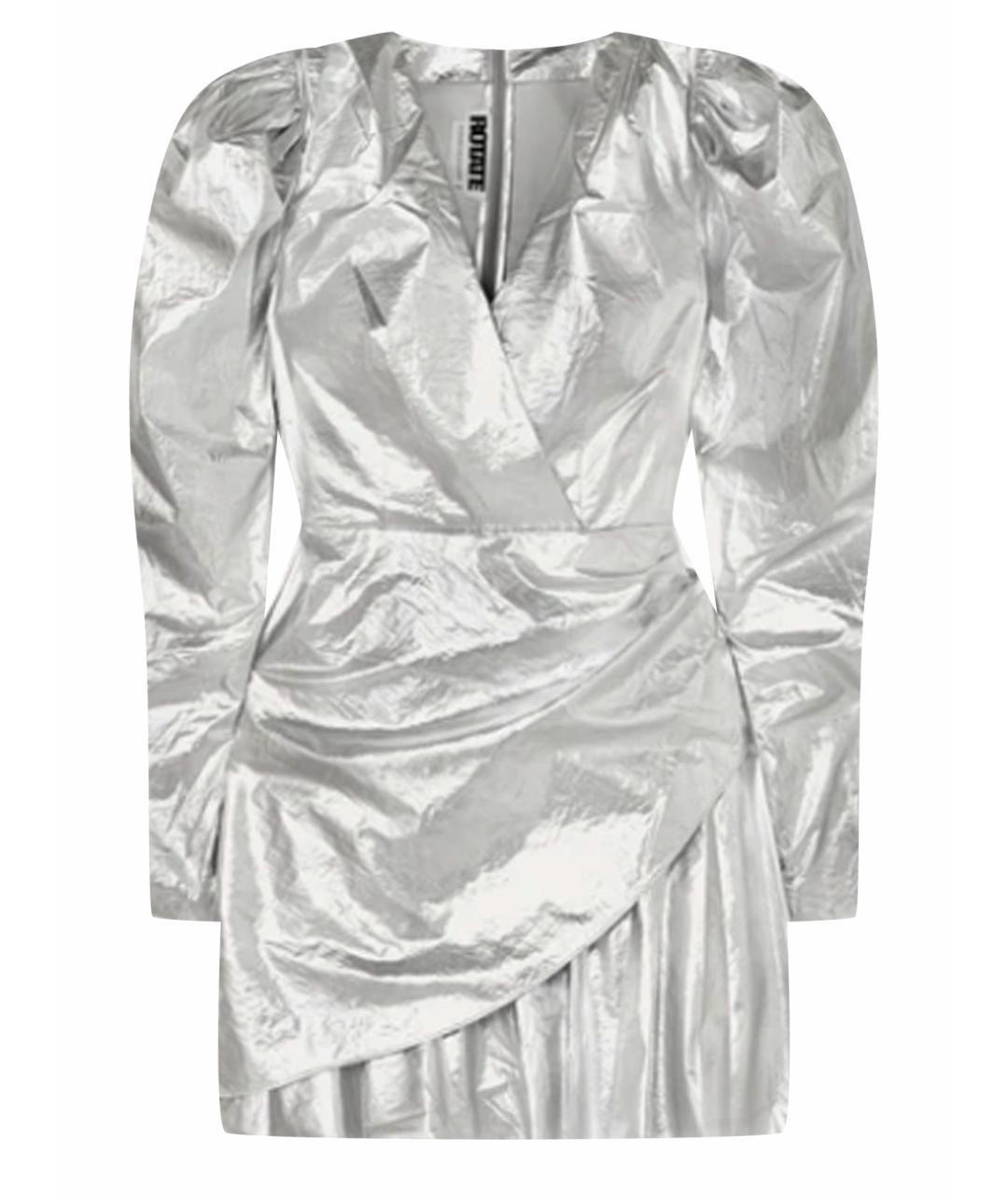 ROTATE Серебряное коктейльное платье, фото 1