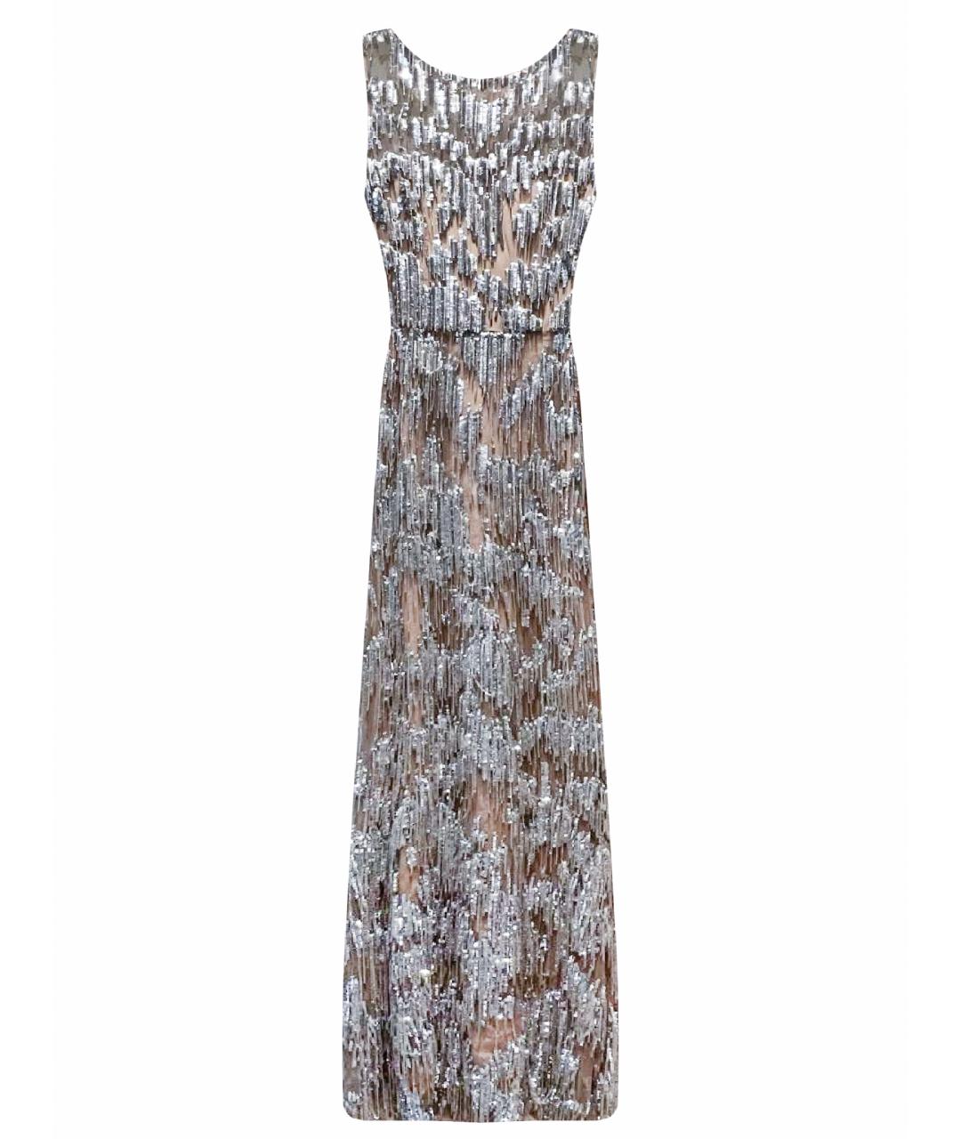ZUHAIR MURAD Серебряное сетчатое вечернее платье, фото 1