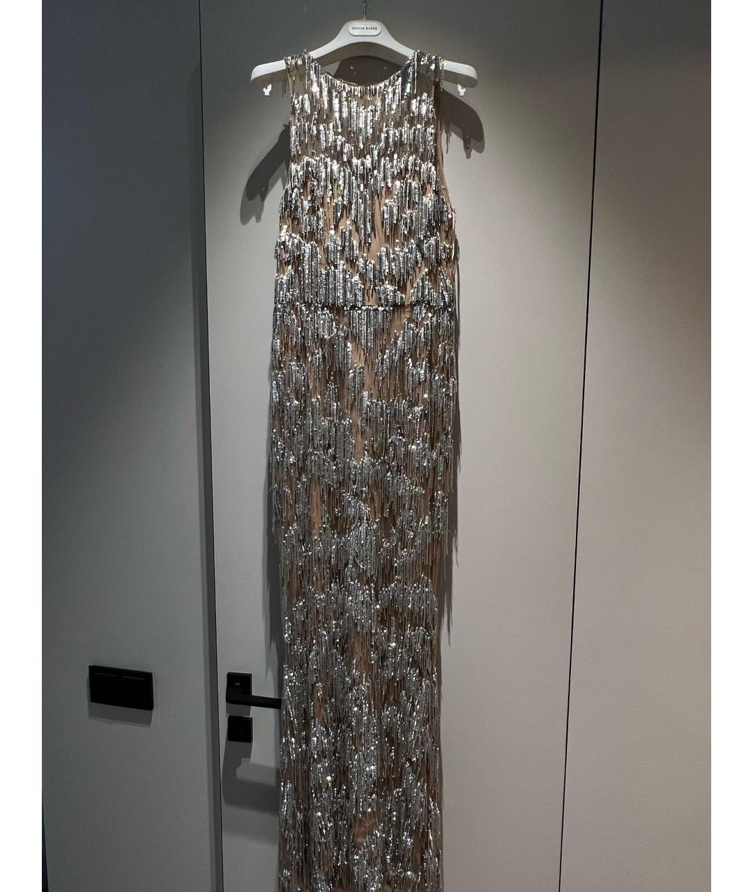ZUHAIR MURAD Серебряное сетчатое вечернее платье, фото 7