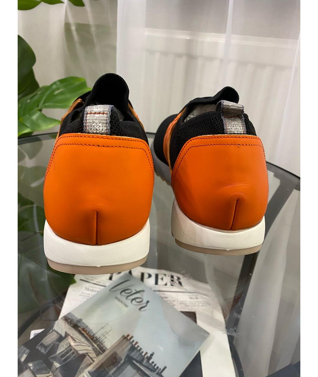 ANDREA VENTURA Оранжевое кожаные низкие кроссовки / кеды, фото 4