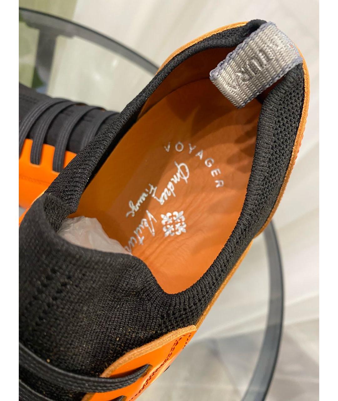 ANDREA VENTURA Оранжевое кожаные низкие кроссовки / кеды, фото 3