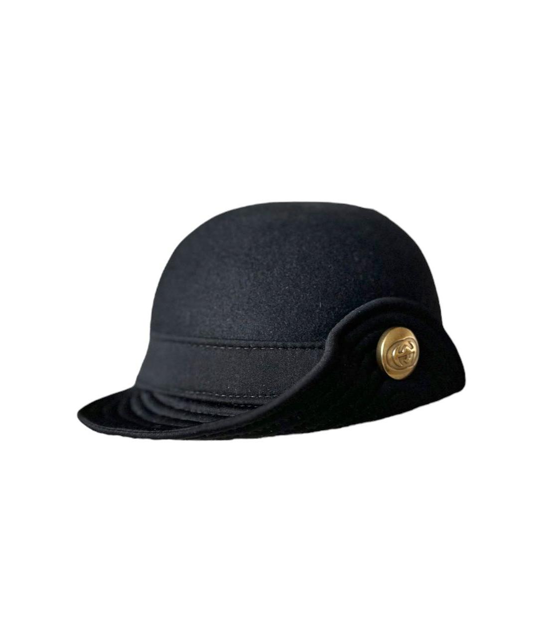 GUCCI Черная шерстяная шляпа, фото 1