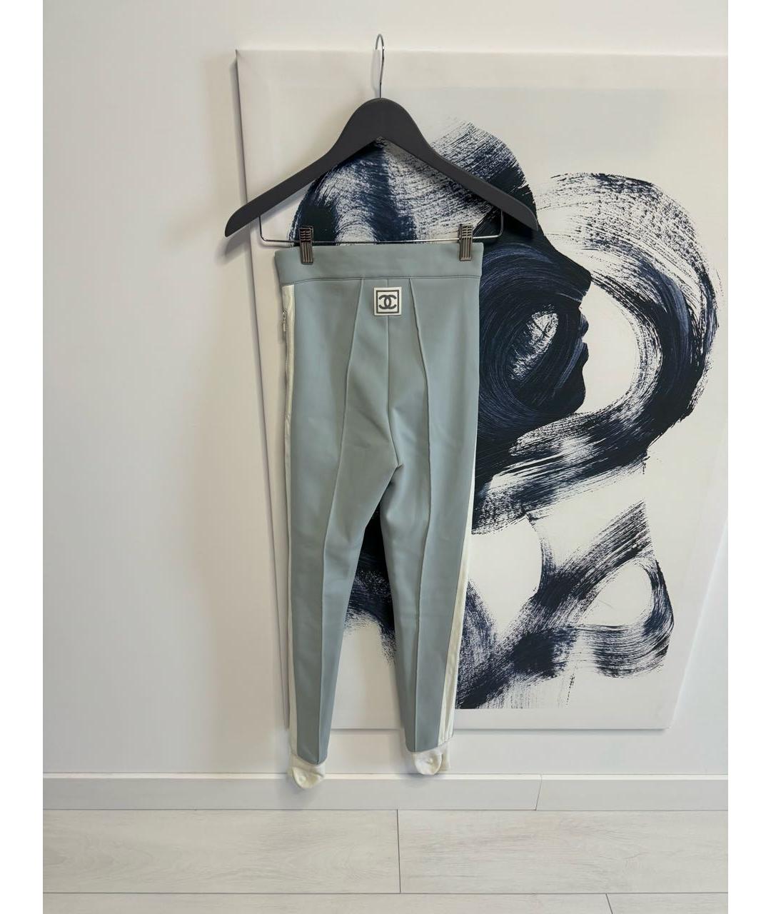 CHANEL Голубые полиэстеровые спортивные брюки и шорты, фото 2