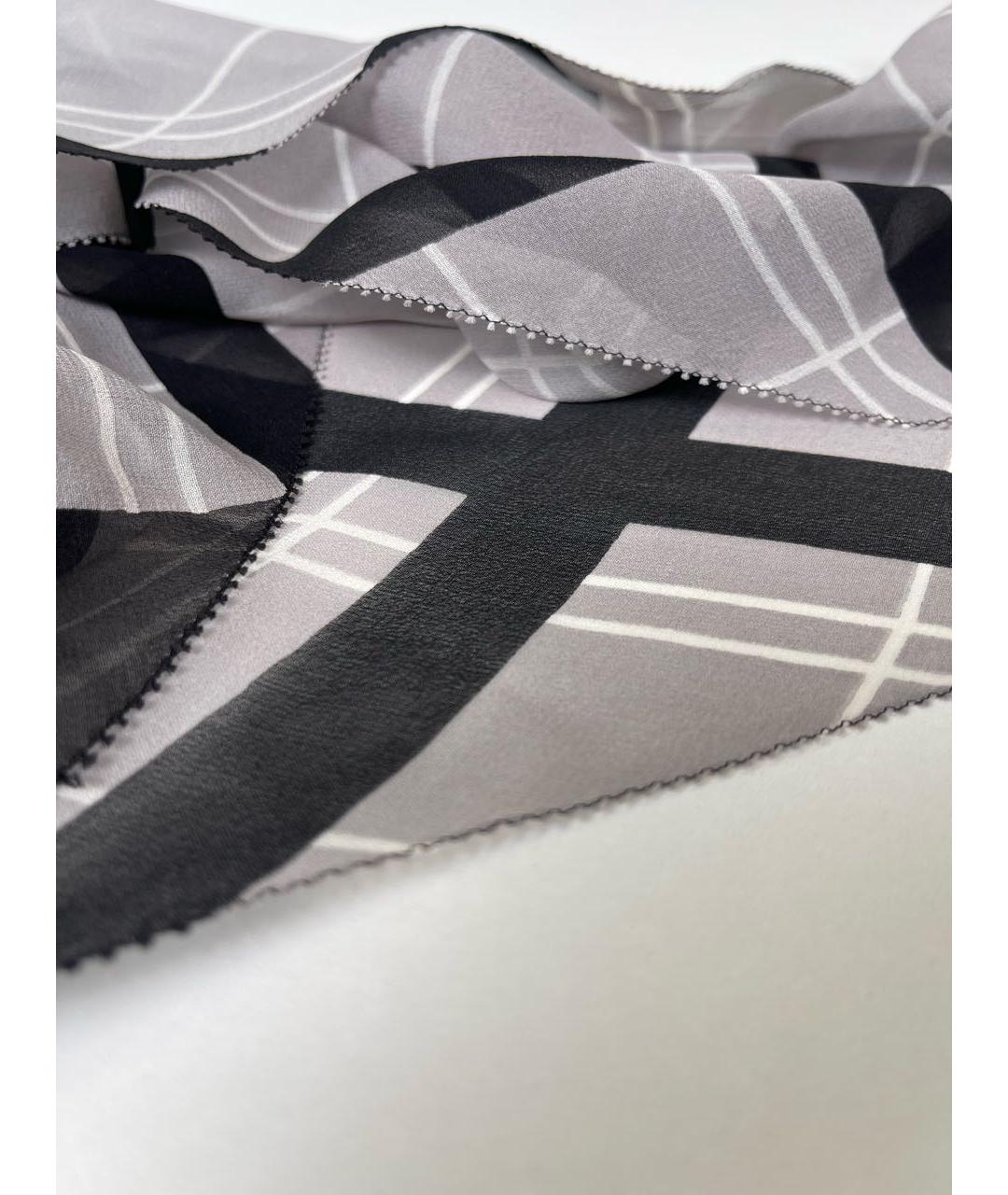LOUIS VUITTON PRE-OWNED Серый шелковый платок, фото 3