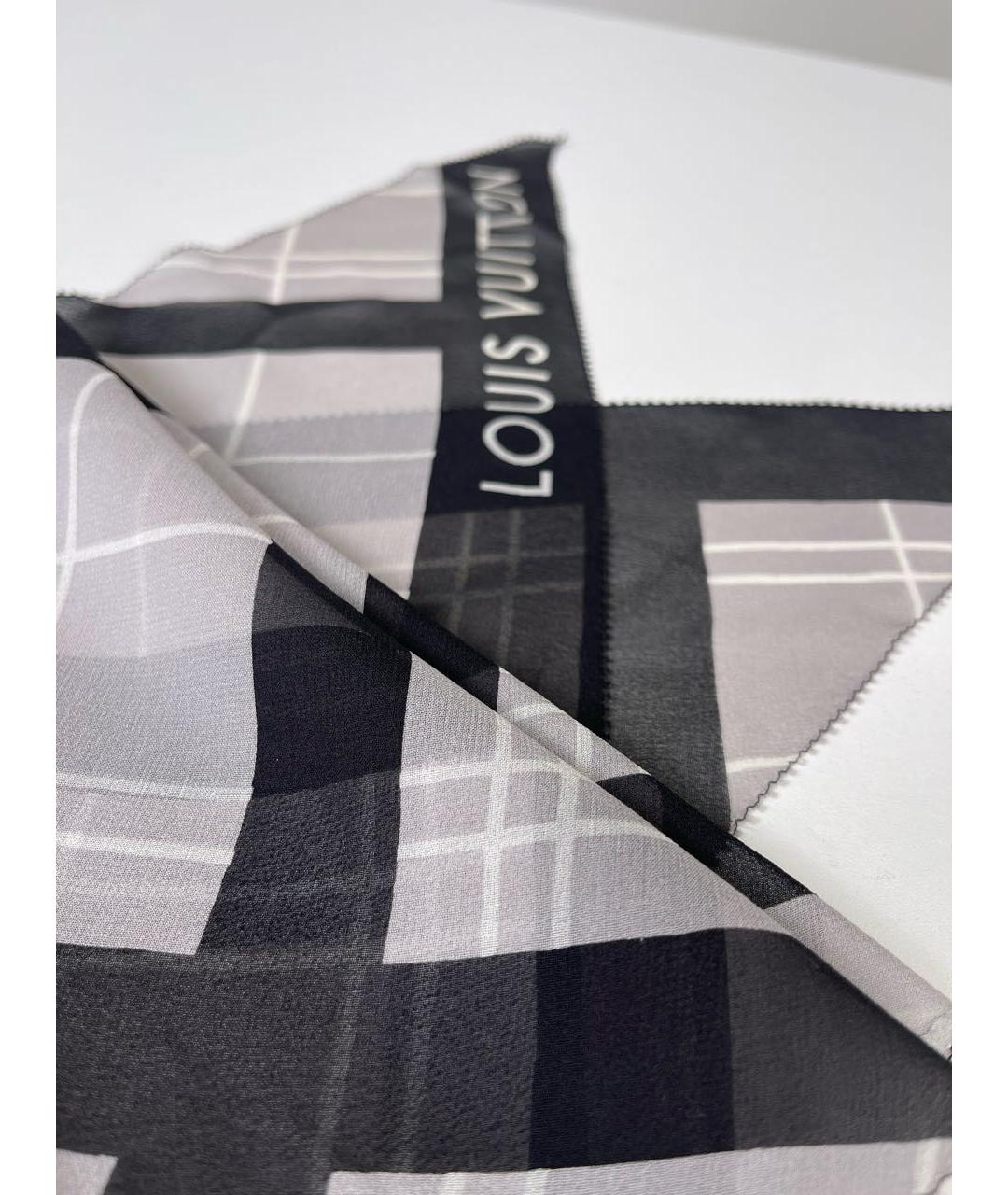 LOUIS VUITTON PRE-OWNED Серый шелковый платок, фото 2