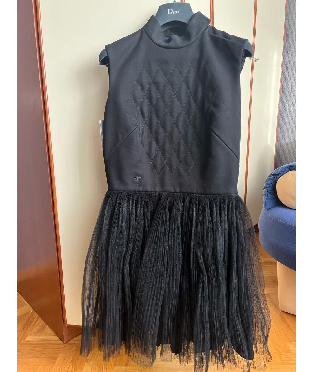 CHRISTIAN DIOR PRE-OWNED Черное хлопковое коктейльное платье, фото 5