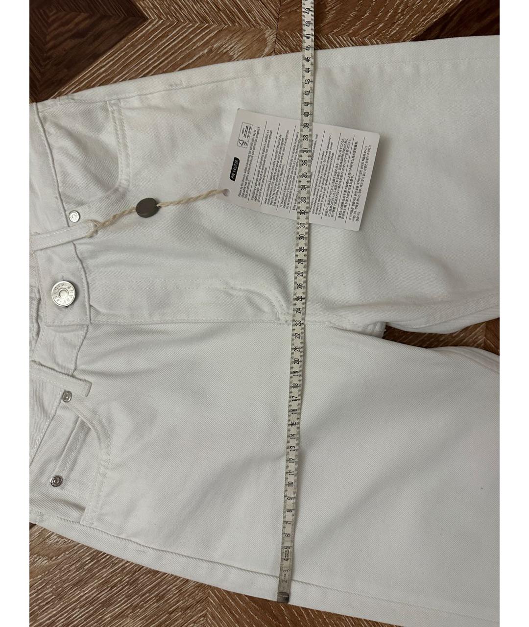 SANDRO Белые хлопковые прямые джинсы, фото 6