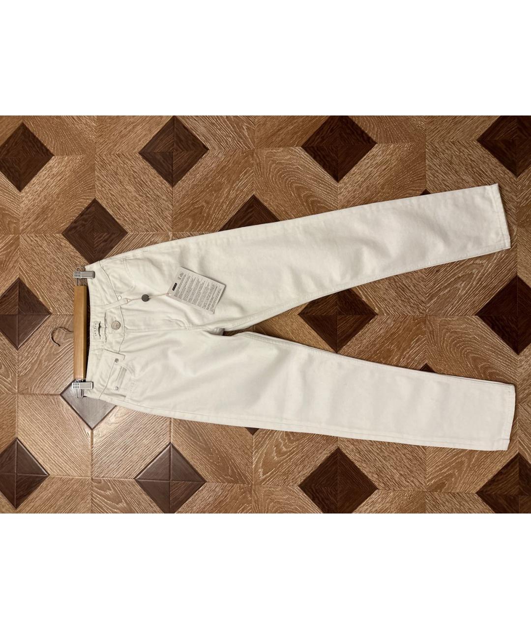 SANDRO Белые хлопковые прямые джинсы, фото 7