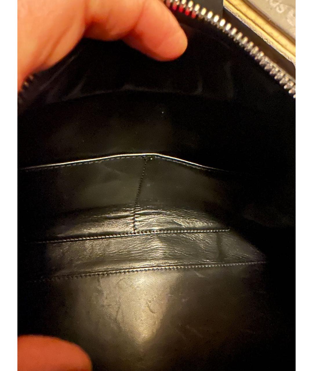 LOEWE Черная сумка с короткими ручками из экзотической кожи, фото 4