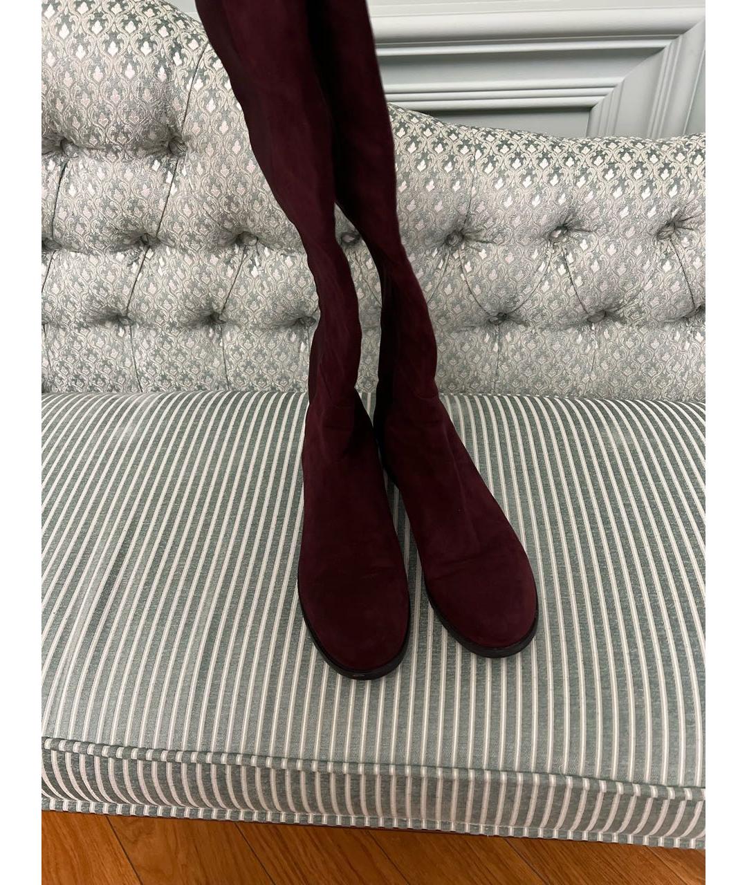 STUART WEITZMAN Бордовые замшевые ботинки, фото 4