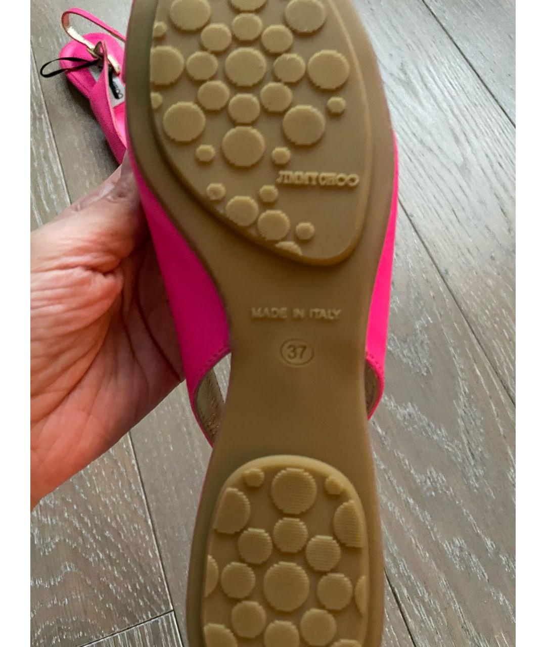 JIMMY CHOO Фуксия кожаные босоножки, фото 4