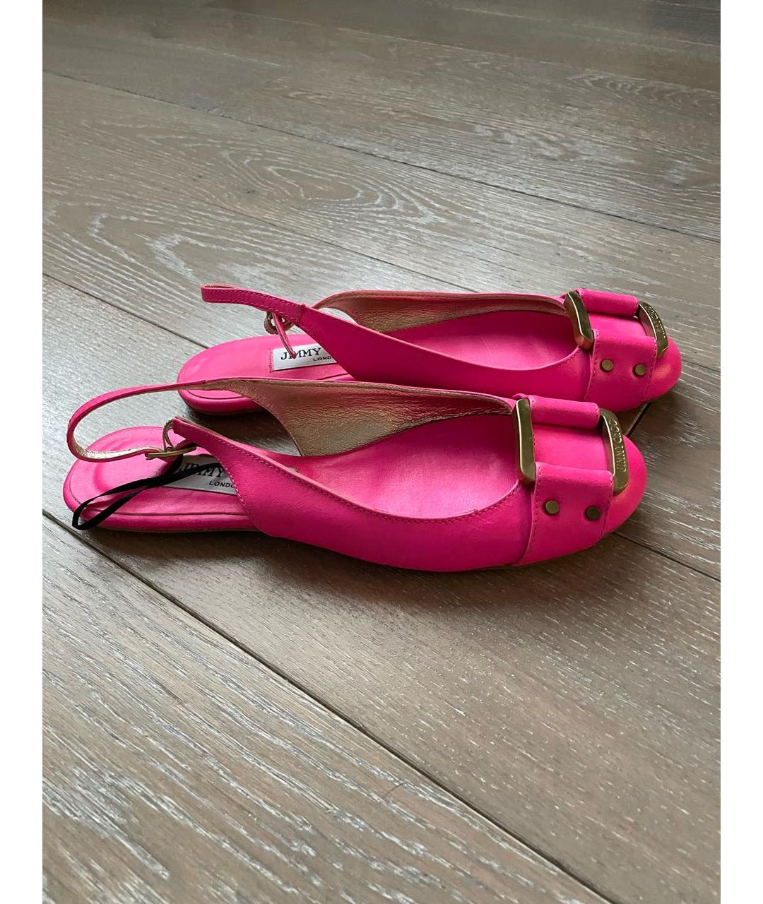 JIMMY CHOO Фуксия кожаные босоножки, фото 5
