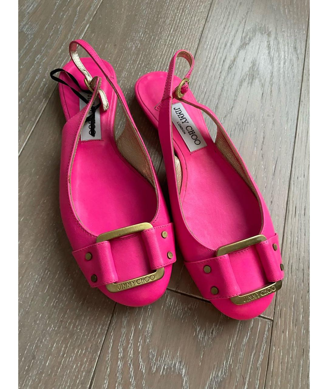 JIMMY CHOO Фуксия кожаные босоножки, фото 2