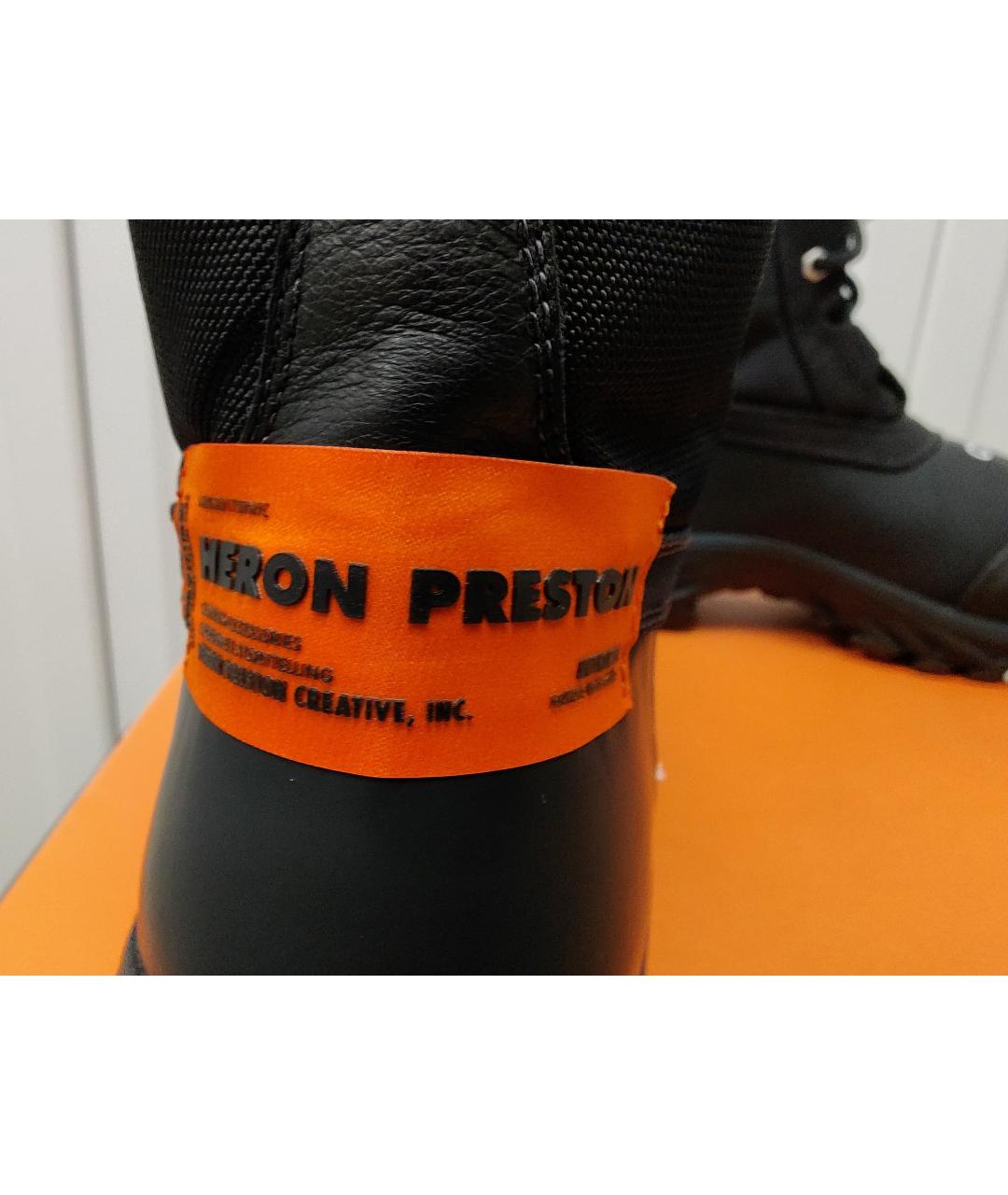 HERON PRESTON Черные кожаные высокие ботинки, фото 5