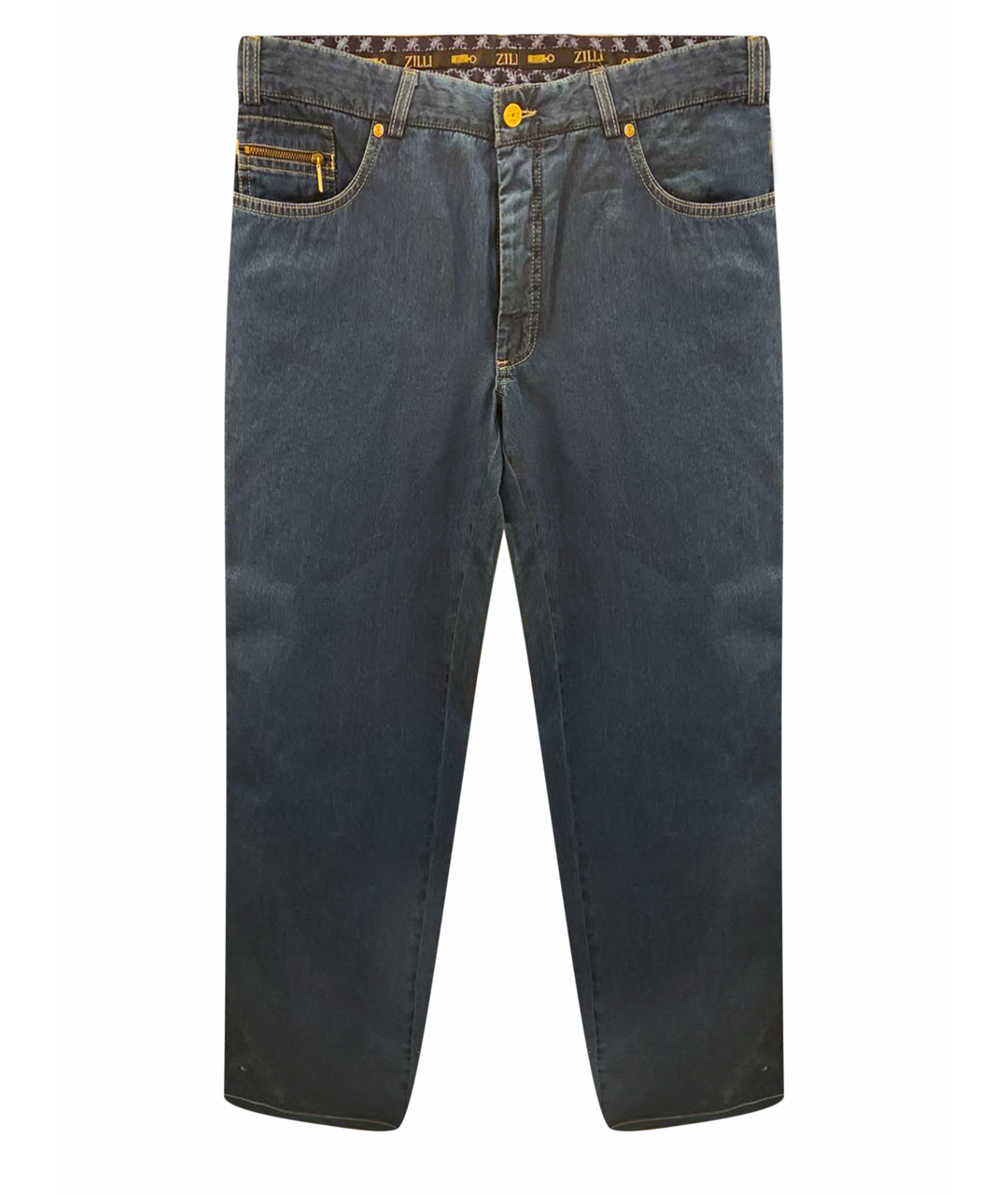 ZILLI Синие хлопковые прямые джинсы, фото 1