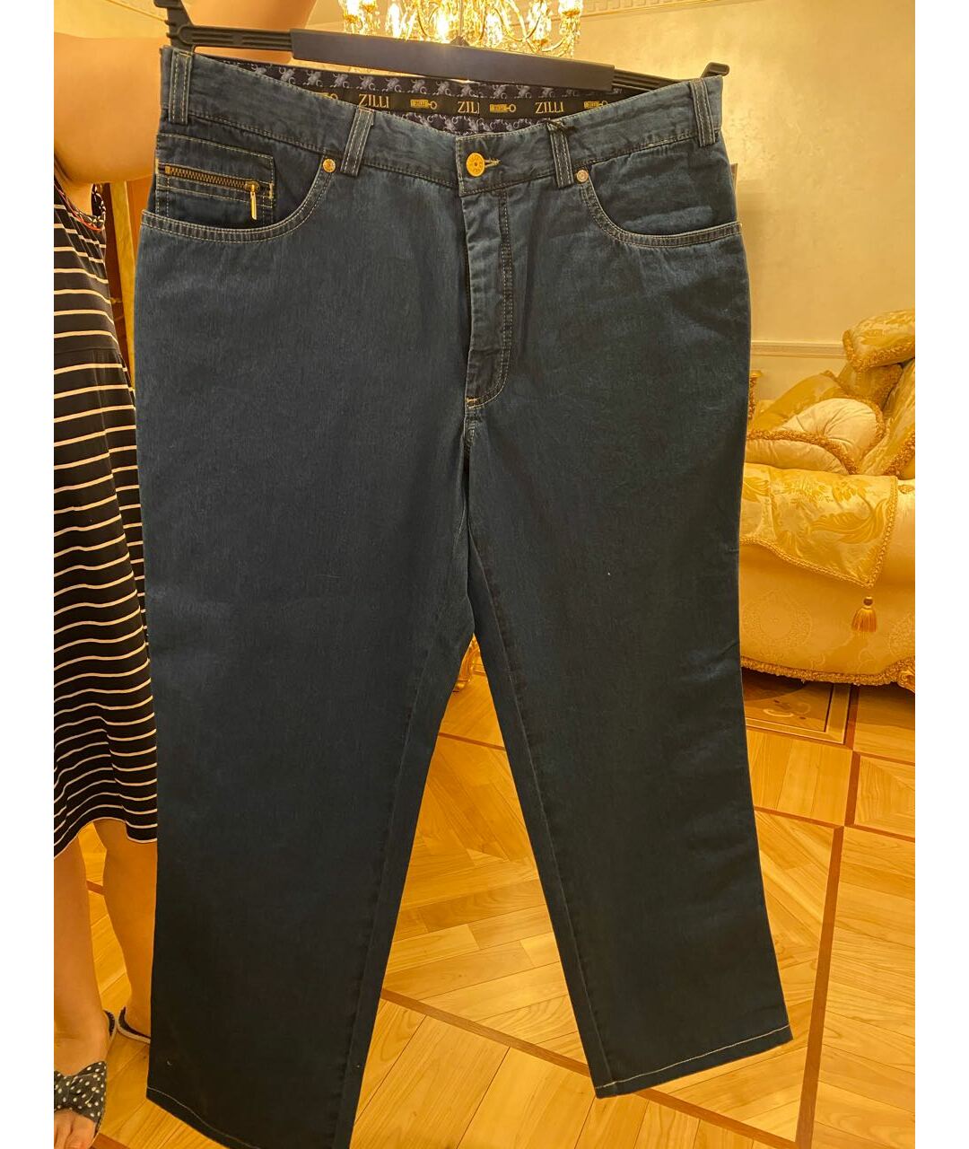 ZILLI Синие хлопковые прямые джинсы, фото 8