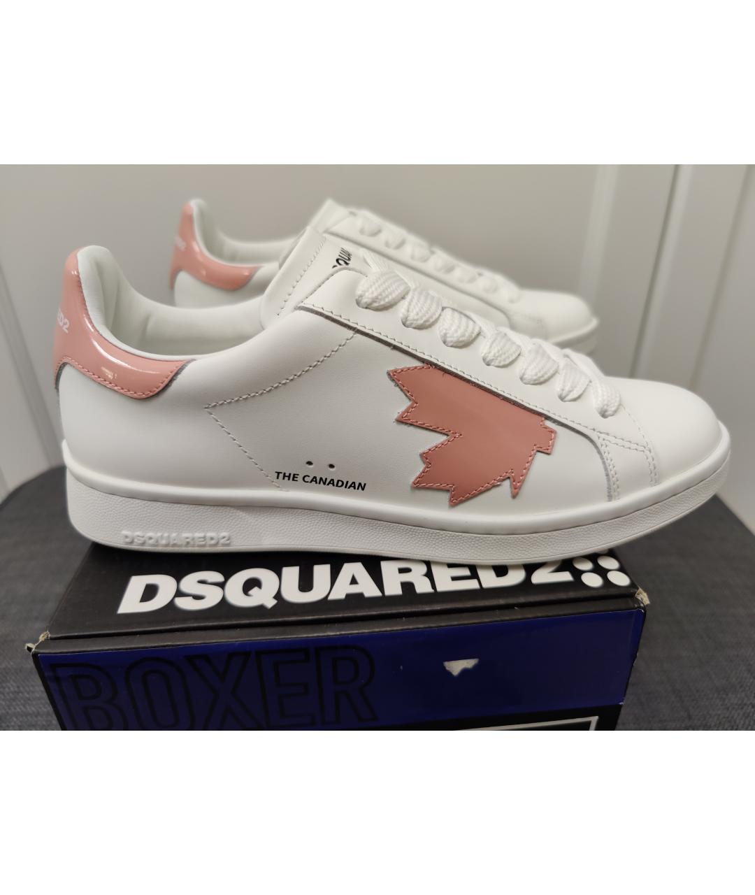 DSQUARED2 Белые кожаные кеды, фото 7