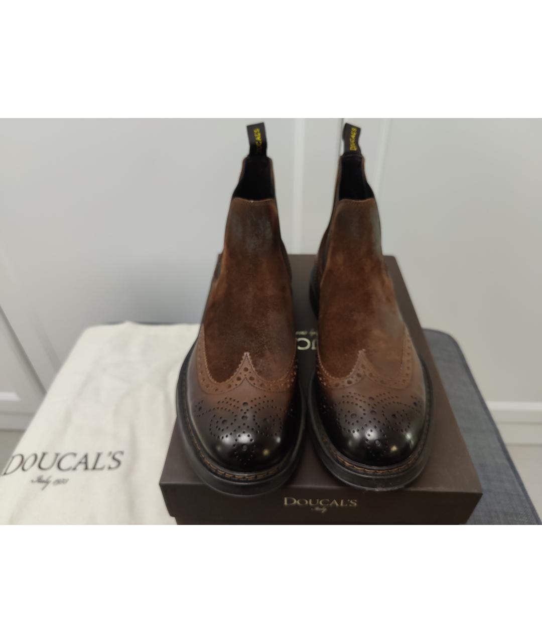 DOUCAL'S Коричневые кожаные высокие ботинки, фото 2