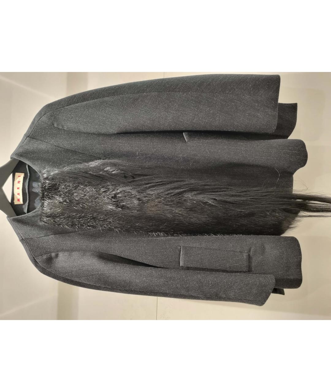 MARNI Черное шерстяное пальто, фото 4