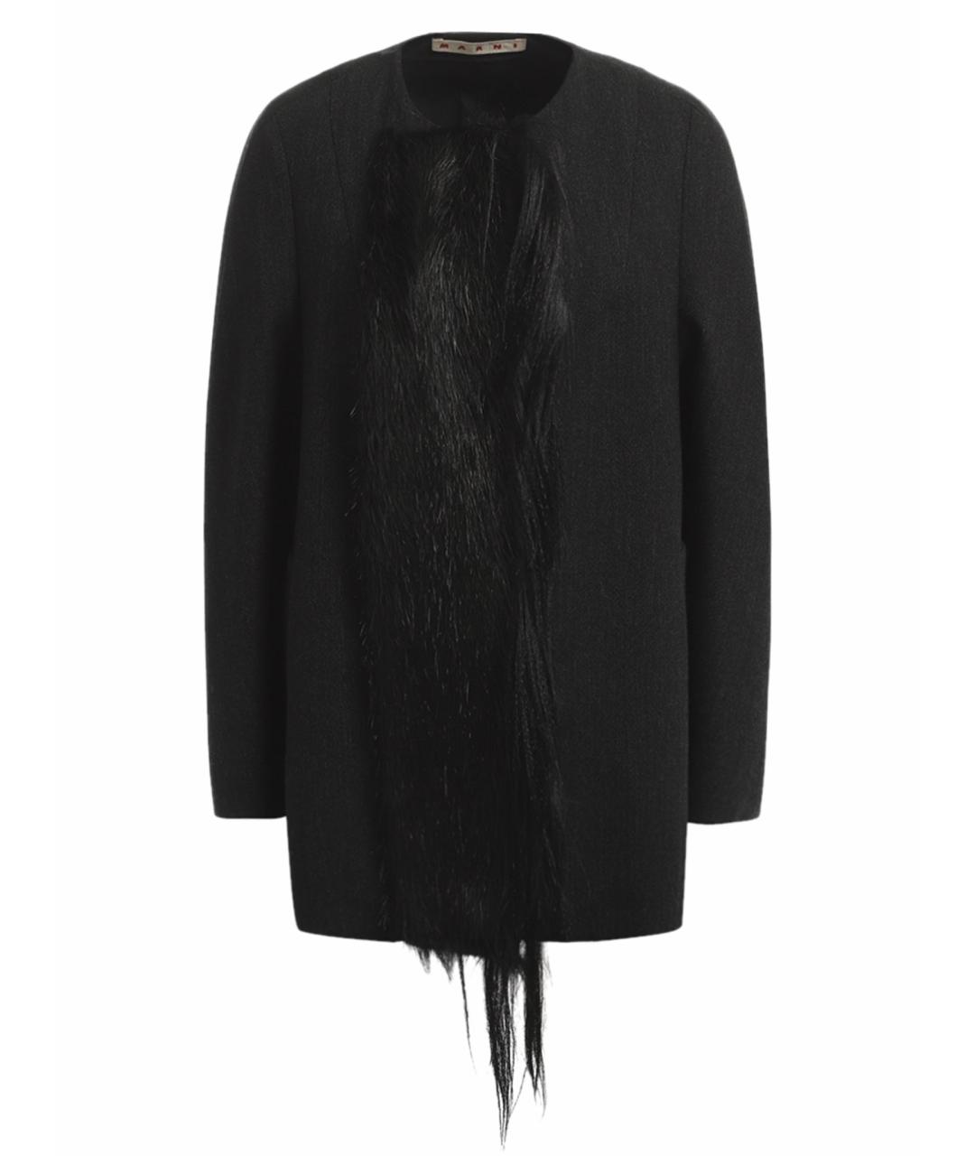 MARNI Черное шерстяное пальто, фото 1