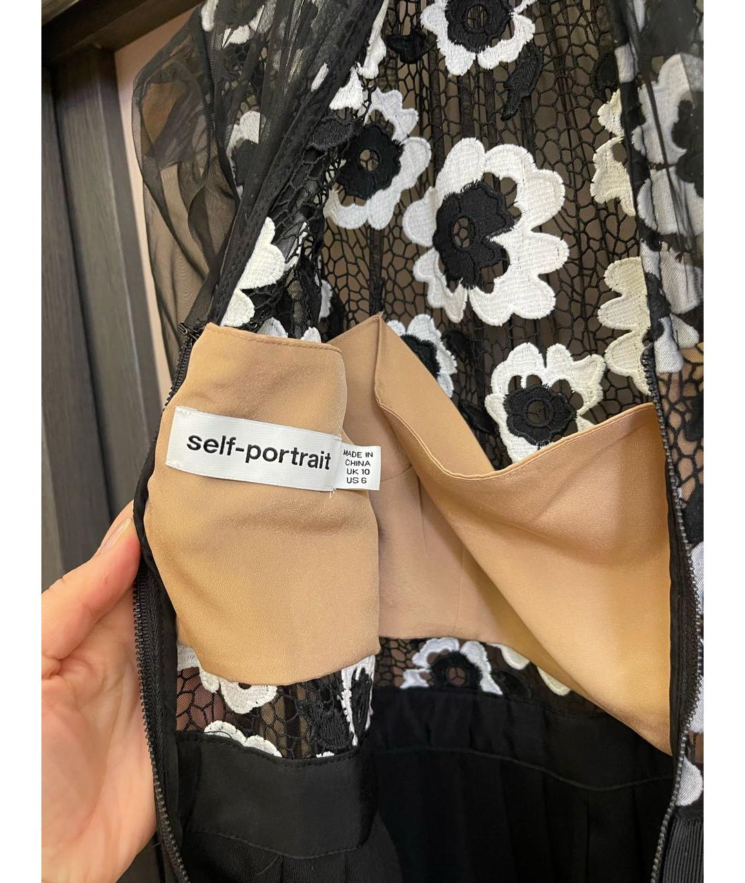 SELF-PORTRAIT Черное полиэстеровое вечернее платье, фото 5