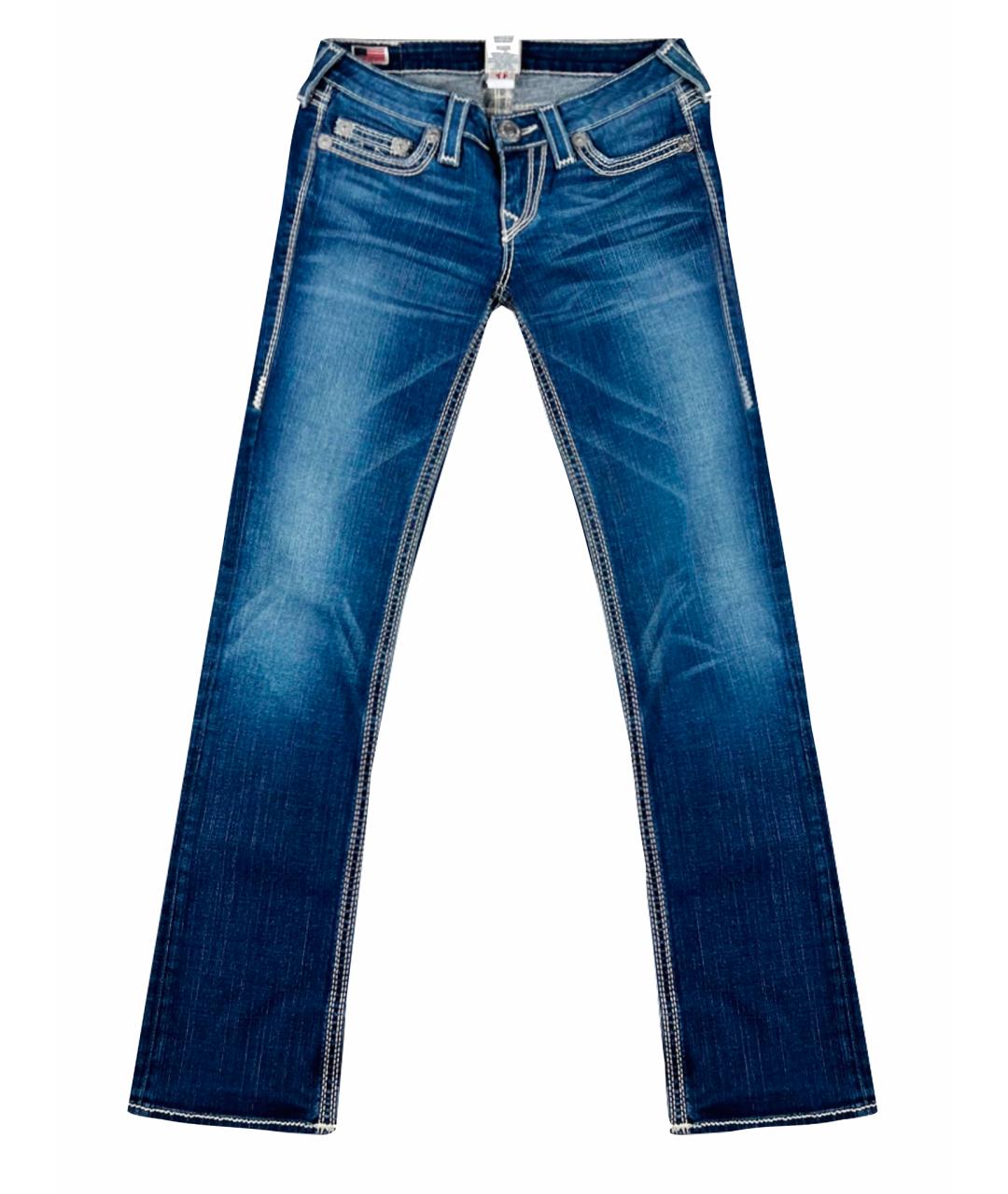 TRUE RELIGION Синие хлопковые джинсы клеш, фото 1