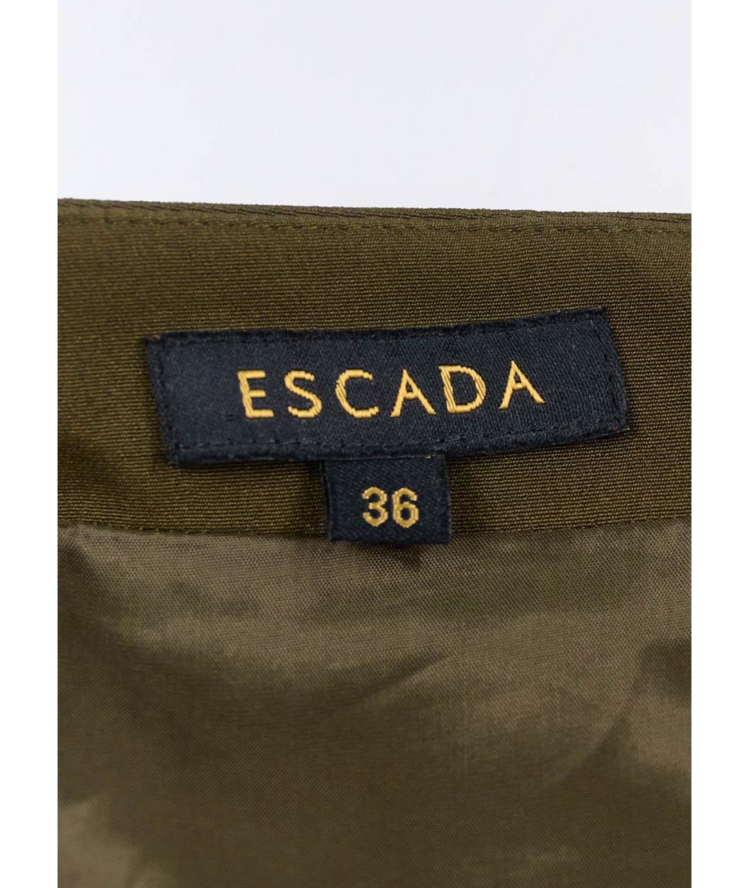 ESCADA Зеленая шелковая юбка мини, фото 4
