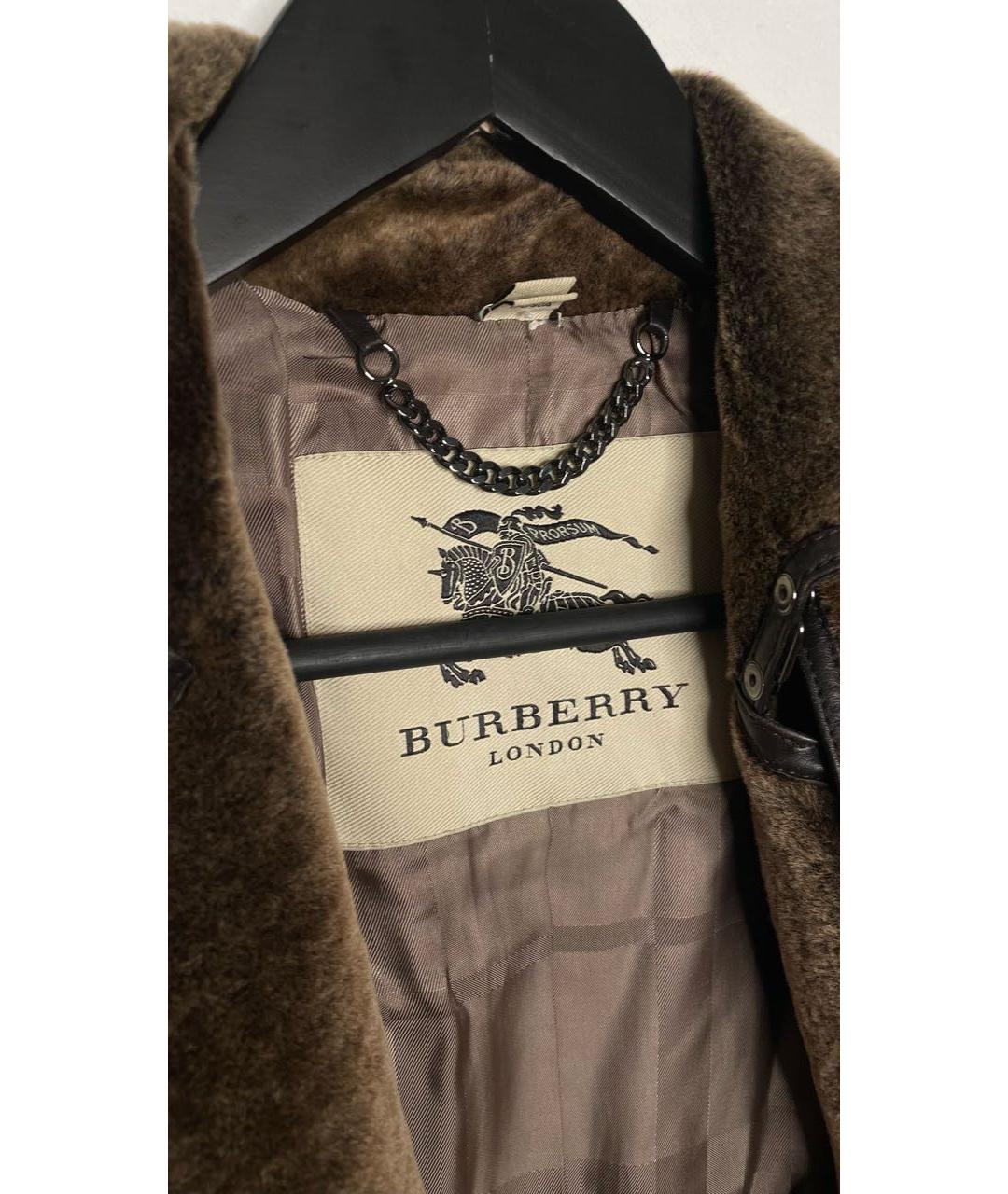 BURBERRY Коричневая меховая дубленка, фото 3